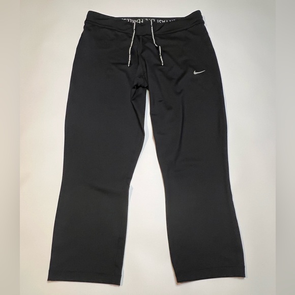 Nike Running Dri-Fit Woman's Leggings Large Black Crop Capri - Picture 4 of 15